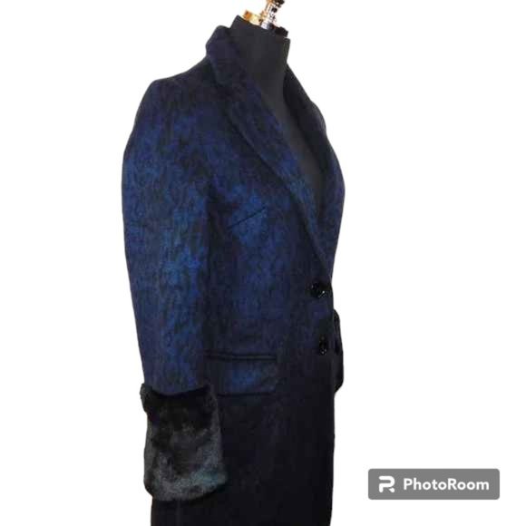 Helene Berman London Navy 'Future College' Notch Collar Lined Buttoned Coat - Picture 12 of 16